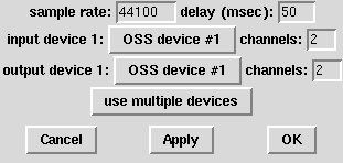 audio settings dialog