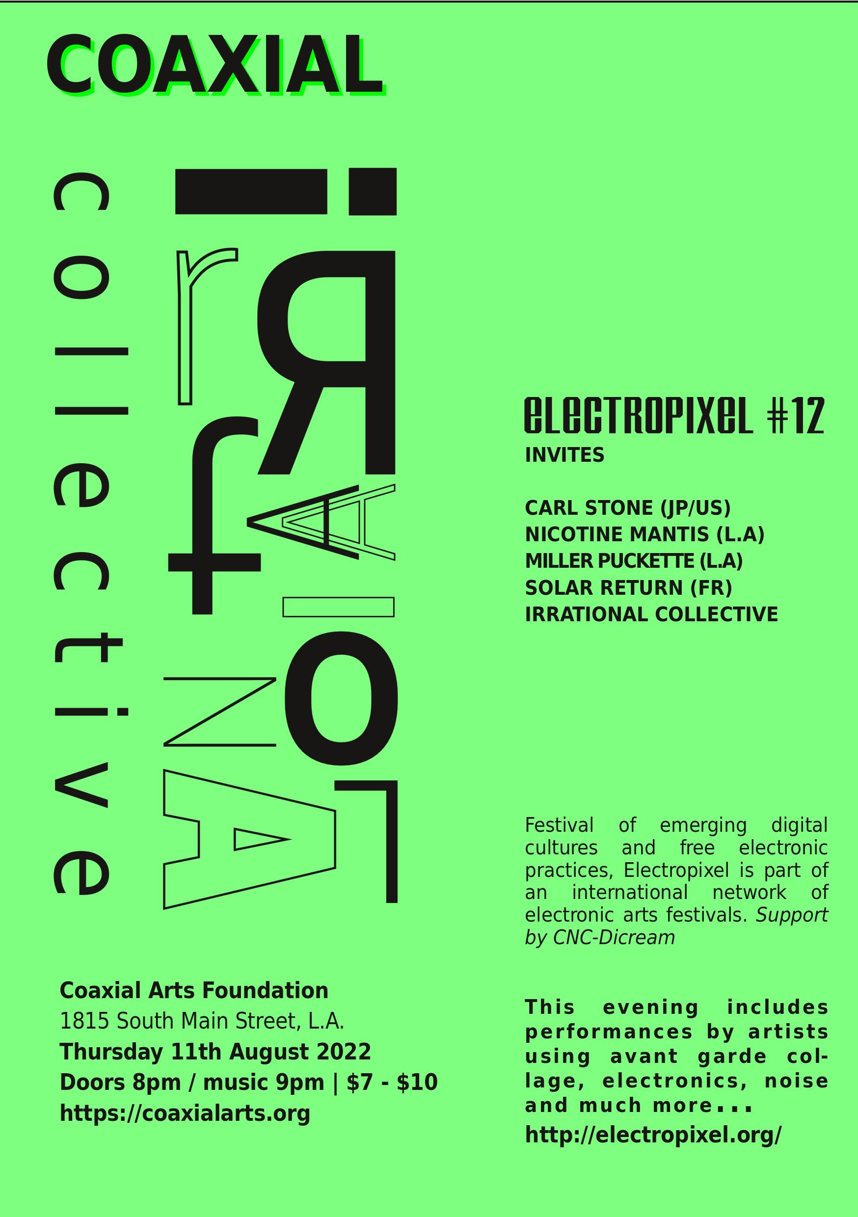 Electropixel 12 – Los Angeles – Coaxial Arts – 11 Août