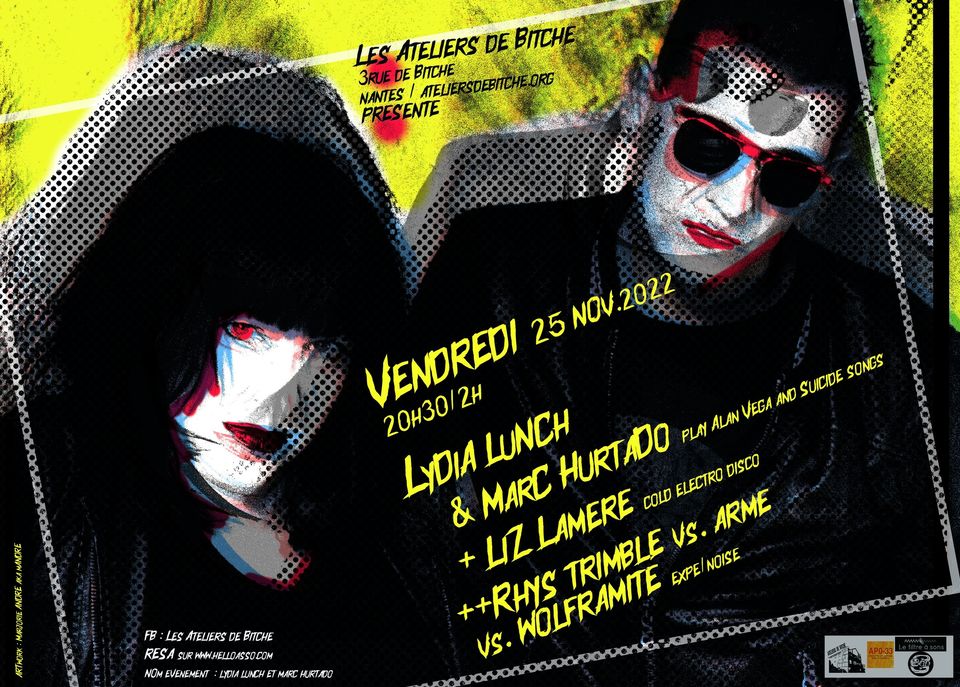 LYDIA LUNCH & MARC HURTADO play Alan Vega and Suicide songs – 25 Novembre