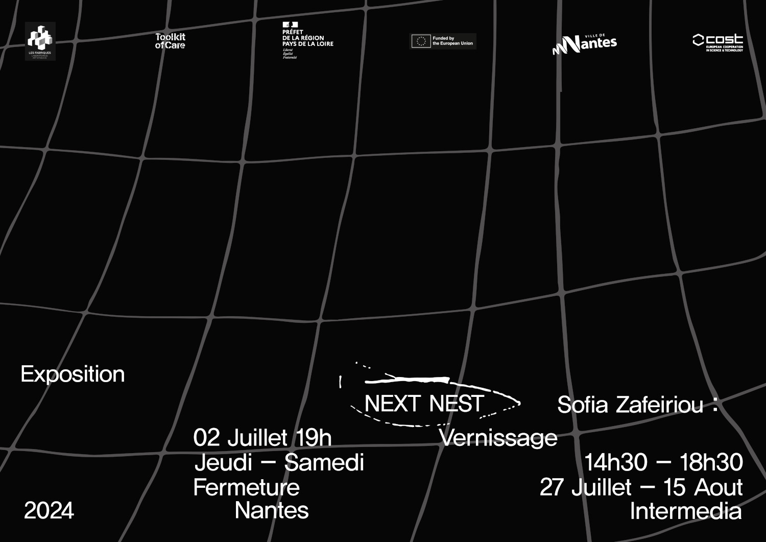 Du 4 juillet au 31 août 2024 : Exposition Sofia Zafeiriou – next nest