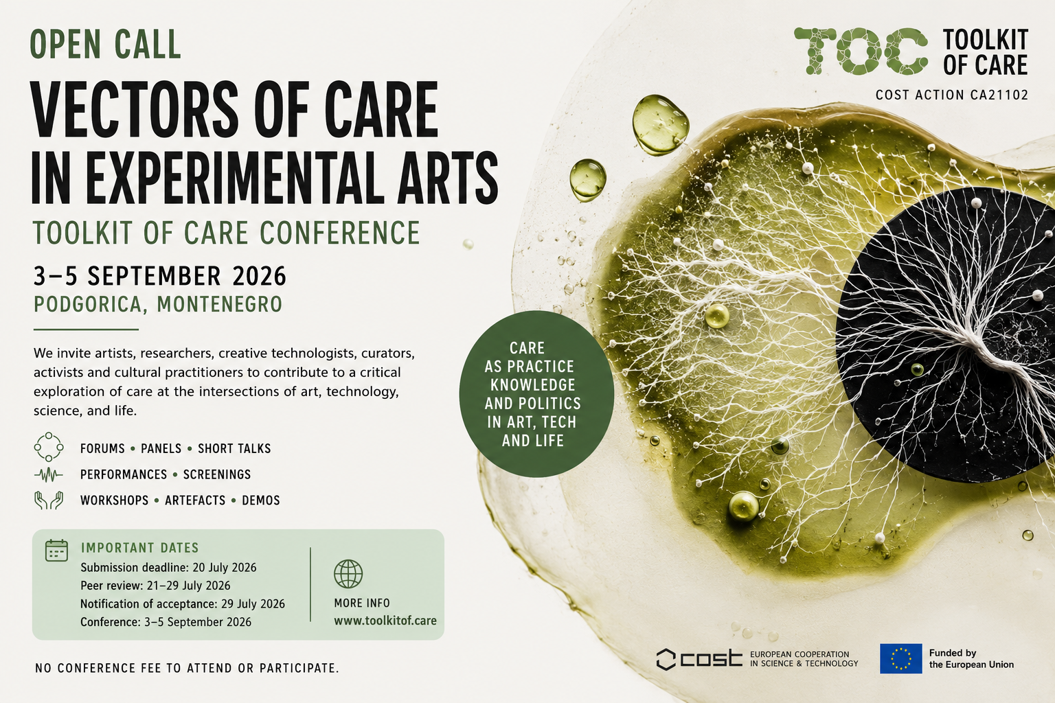 Open Call — Vectors of Care in Experimental Arts