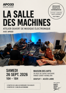 La salle des machines : atelier ouvert de musique électronique avec Apo33